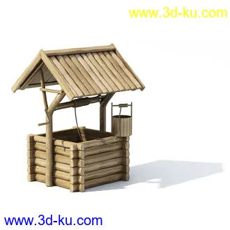 石喷泉,木井口,木井吊,木亭子,太阳伞,遮阳伞,沙滩伞,割草机,模型合集的图片