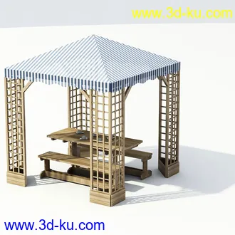 石喷泉,木井口,木井吊,木亭子,太阳伞,遮阳伞,沙滩伞,割草机,模型合集的图片