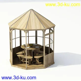 石喷泉,木井口,木井吊,木亭子,太阳伞,遮阳伞,沙滩伞,割草机,模型合集的图片