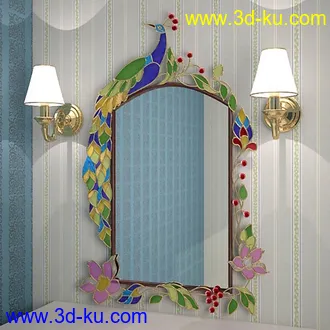 镜子模型共42个,各种镜子,圆形,方形,壁镜,柜镜等的图片24