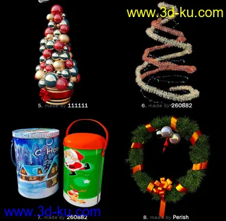 新年物品模型,节日饰品模型,圣诞节物品模型合集的图片