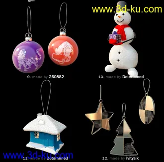 新年物品模型,节日饰品模型,圣诞节物品模型合集的图片