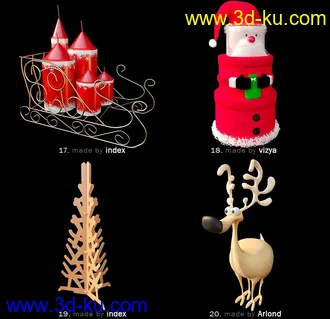 新年物品模型,节日饰品模型,圣诞节物品模型合集的图片