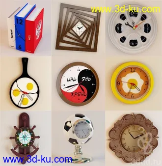 室内物品模型合集,钟表,鱼缸,手袋,鸟笼,鞋子,贝壳,望远镜,水桶等模型的图片15