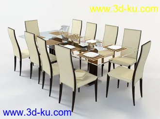 桌子椅子组合模型合集的图片