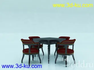 桌子椅子组合模型合集的图片