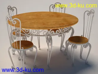 桌子椅子组合模型合集的图片