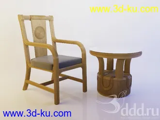 桌子椅子组合模型合集的图片