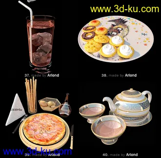 餐具厨具模型合集,64个的图片3