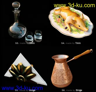 餐具厨具模型合集,64个的图片