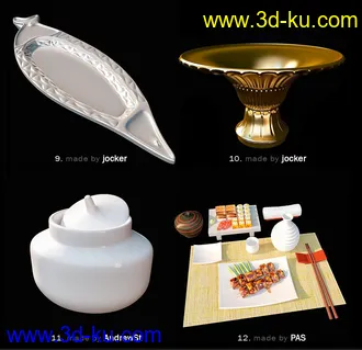 餐具厨具模型合集,64个的图片