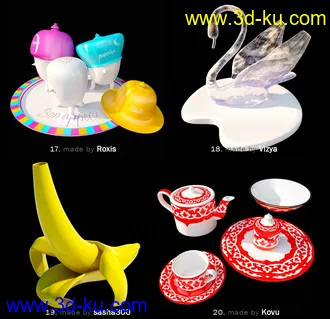餐具厨具模型合集,64个的图片
