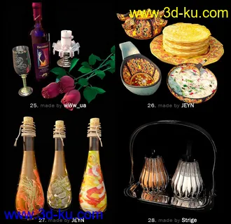 餐具厨具模型合集,64个的图片