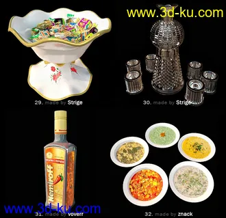 餐具厨具模型合集,64个的图片