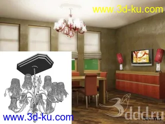 吊灯模型,水晶吊灯模型,共303个的图片42