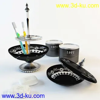 洗刷物品模型,毛巾,牙刷,杯子,沐浴露,洗手液,拖鞋,不锈钢挂钩等卫浴模型的图片10