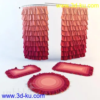 洗刷物品模型,毛巾,牙刷,杯子,沐浴露,洗手液,拖鞋,不锈钢挂钩等卫浴模型的图片14