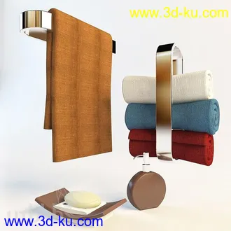 洗刷物品模型,毛巾,牙刷,杯子,沐浴露,洗手液,拖鞋,不锈钢挂钩等卫浴模型的图片21