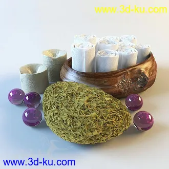 洗刷物品模型,毛巾,牙刷,杯子,沐浴露,洗手液,拖鞋,不锈钢挂钩等卫浴模型的图片22