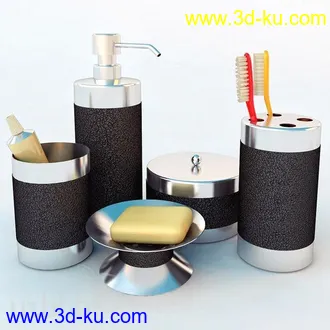 洗刷物品模型,毛巾,牙刷,杯子,沐浴露,洗手液,拖鞋,不锈钢挂钩等卫浴模型的图片42