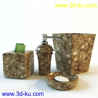 洗刷物品模型,毛巾,牙刷,杯子,沐浴露,洗手液,拖鞋,不锈钢挂钩等卫浴模型的图片43