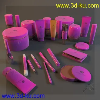 美容院物品模型,化妆物品合集的图片