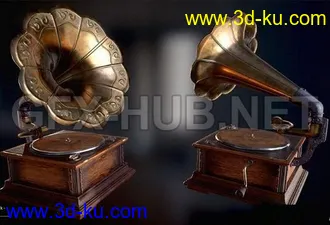 留声机模型,旧电视机,旧打字机,旧钟,豉机,音响等模型的图片