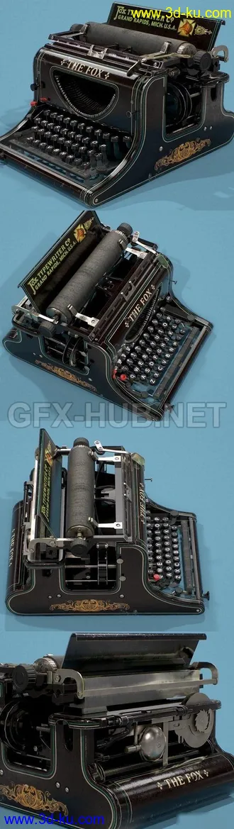 留声机模型,旧电视机,旧打字机,旧钟,豉机,音响等模型的图片