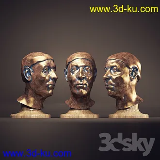 人头像雕刻模型,金属战士模型,头骨雕像,骷颅头艺术品模型的图片