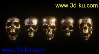 人类骷髅模型,金属骷髅头模型,骷髅头各种表情模型的图片
