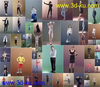 458个3D人物各种姿势模型(C4D R18)的图片1