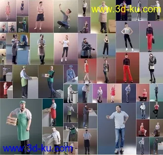 458个3D人物各种姿势模型(C4D R18)的图片2