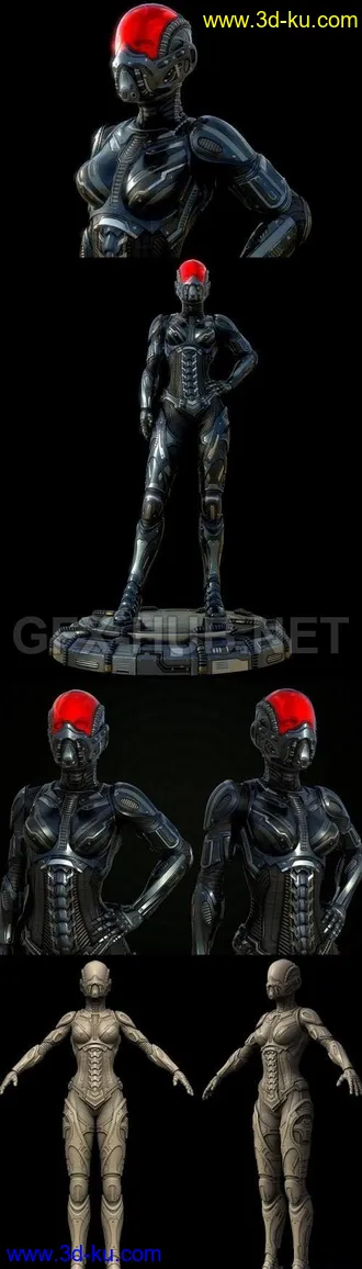 机器人,武士,国王,战士,未来士兵模型的图片