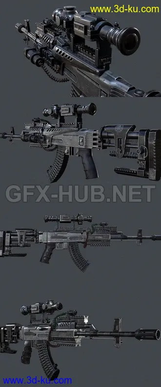M4A1步枪,T-90坦克,气垫船,AK-47步枪,手枪,UMP 9冲锋枪,望远镜,WW2坦克模型的图片2