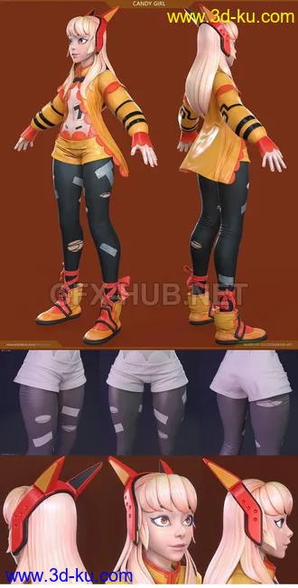 美少女模型,卡通少女,和服少女,肌肉少女模型的图片