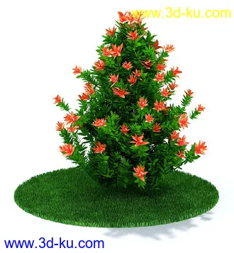 园林景观模型,造型植物模型,玫瑰模型的图片