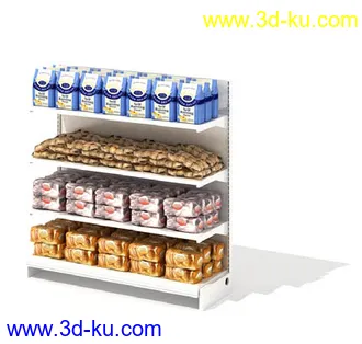 橱窗,货架,货柜,日常用品,超市杂货,商品柜,置物架,柜台,模型合集的图片7