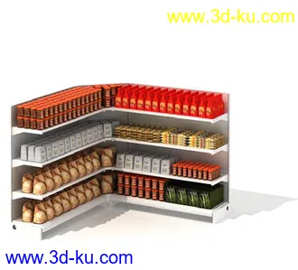 橱窗,货架,货柜,日常用品,超市杂货,商品柜,置物架,柜台,模型合集的图片10