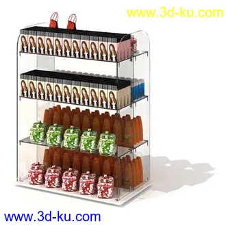 橱窗,货架,货柜,日常用品,超市杂货,商品柜,置物架,柜台,模型合集的图片14