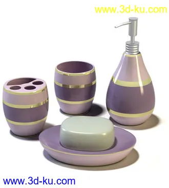浴室物品,沐浴露,香皂,香水,洗发露,牙刷,洗手液,模型合集的图片