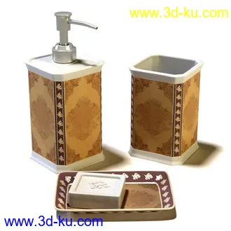 浴室物品,沐浴露,香皂,香水,洗发露,牙刷,洗手液,模型合集的图片