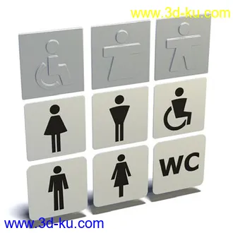 体重秤,电子秤,人体秤,风筒,吹风机,垃圾箱,WC牌,厕所标志牌,模型合集的图片