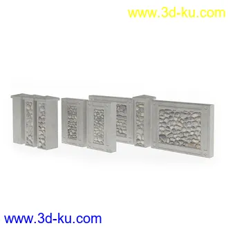 石门,石墙,草墙,石路,植物墙,石屋,房屋,石梯级,石台阶,石围墙,建筑构件,模型合集的图片4