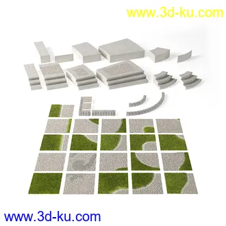 地砖,植被,图形地砖,花纹地砖,草坪,草地,路表面,台阶,模型合集的图片