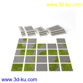 地砖,植被,图形地砖,花纹地砖,草坪,草地,路表面,台阶,模型合集的图片