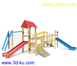 木吊椅,秋千,沙池,儿童乐园,积木模型,跷跷板,组合滑梯,爬杆,儿童游乐设施模型合集的图片