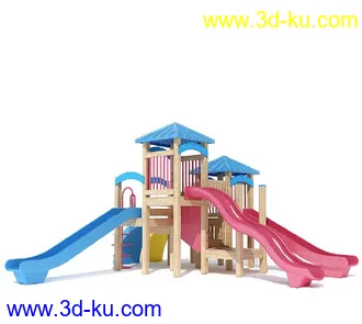 木吊椅,秋千,沙池,儿童乐园,积木模型,跷跷板,组合滑梯,爬杆,儿童游乐设施模型合集的图片