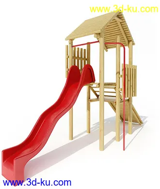 木吊椅,秋千,沙池,儿童乐园,积木模型,跷跷板,组合滑梯,爬杆,儿童游乐设施模型合集的图片