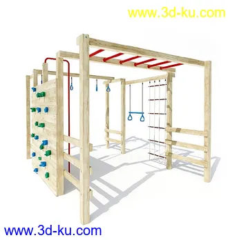 木吊椅,秋千,沙池,儿童乐园,积木模型,跷跷板,组合滑梯,爬杆,儿童游乐设施模型合集的图片