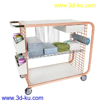 病床模型,手术床,轮椅,医用被子,毛巾,阻隔帘,布帘,垃圾桶,医疗器械模型合集的图片